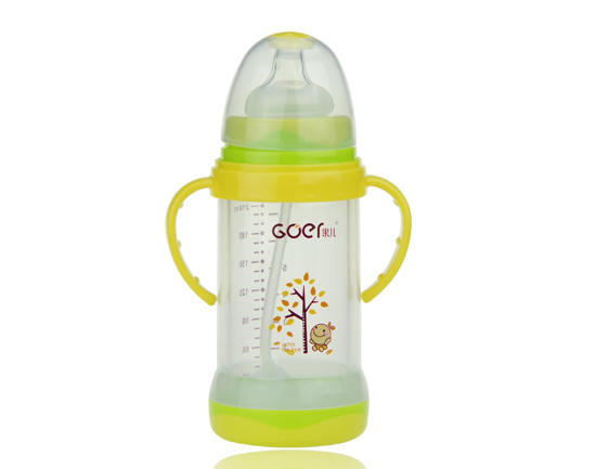果兒210ML防暴防摔玻璃奶瓶綠色