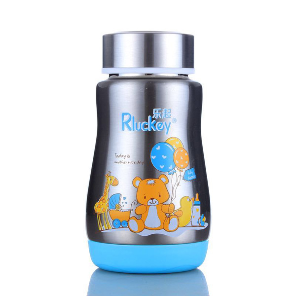 樂起不銹鋼保溫奶瓶 藍色無柄