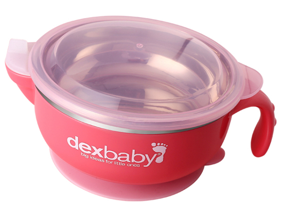 Dexbaby 不銹鋼保溫吸盤碗紅色