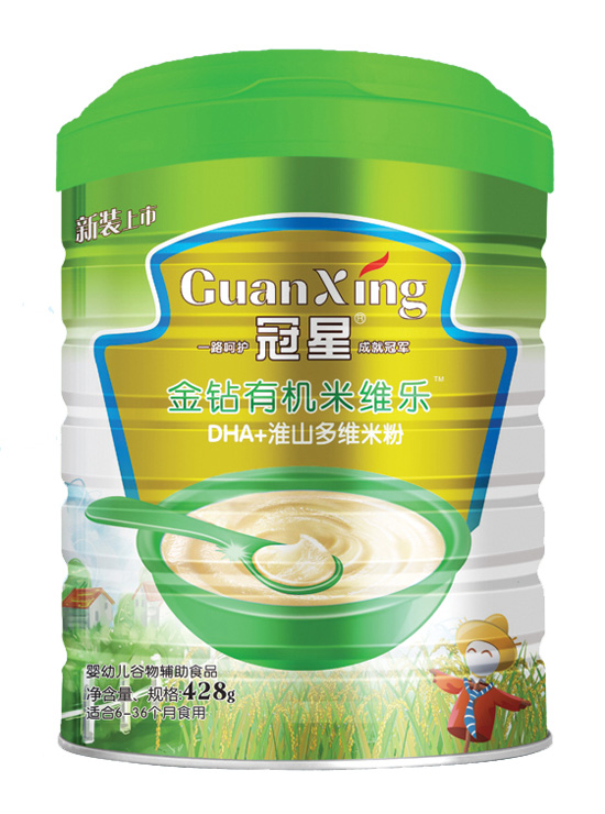 冠星DHA+淮山多維金鉆有機米維樂428克聽裝