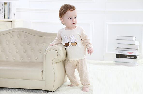 蓓琪兔嬰兒內(nèi)衣2015春夏新款間條短袖開(kāi)檔哈衣0