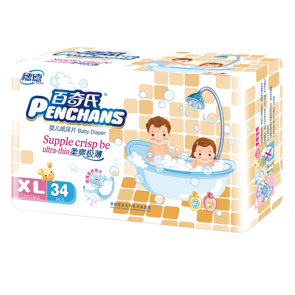 百奇氏柔爽超薄尿片XL34