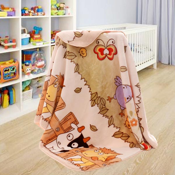 亞奧超柔蓋毯小動(dòng)物米色