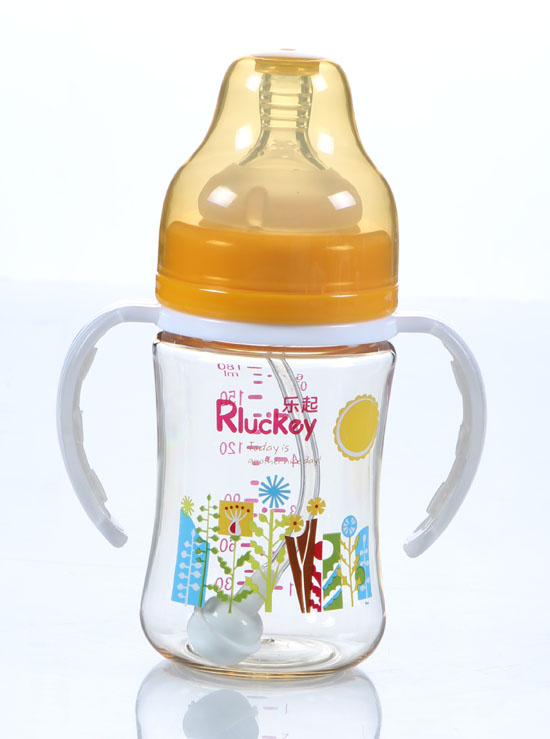 樂(lè)起PPSU防滑奶瓶180ml黃色