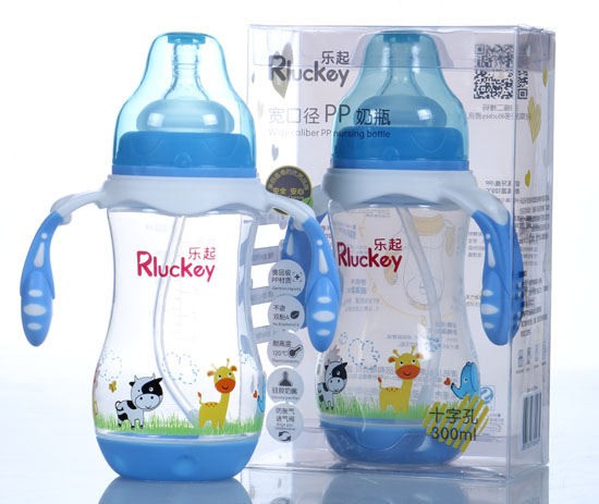 樂(lè)起300ml寬口徑PP奶瓶藍(lán)色