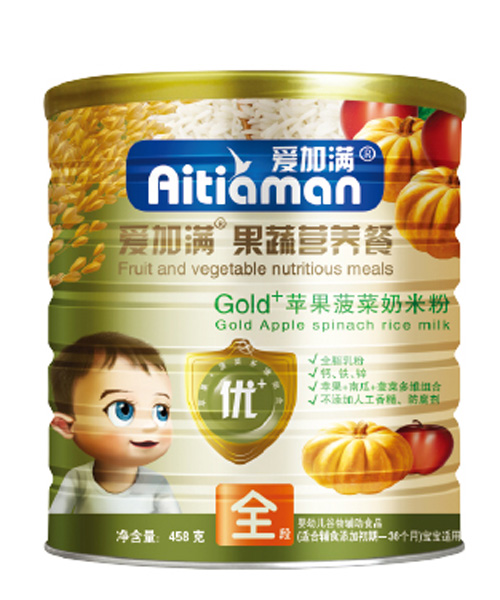 愛(ài)加滿(mǎn)蘋(píng)果菠菜奶米粉