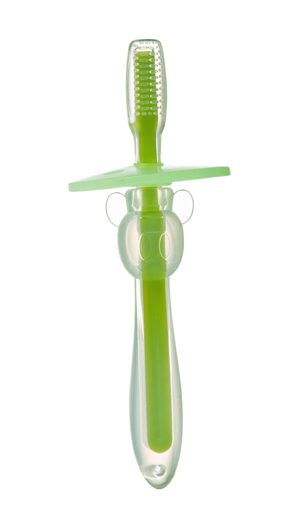 小孩國(guó)帶擋嘴板嬰兒全硅膠牙刷