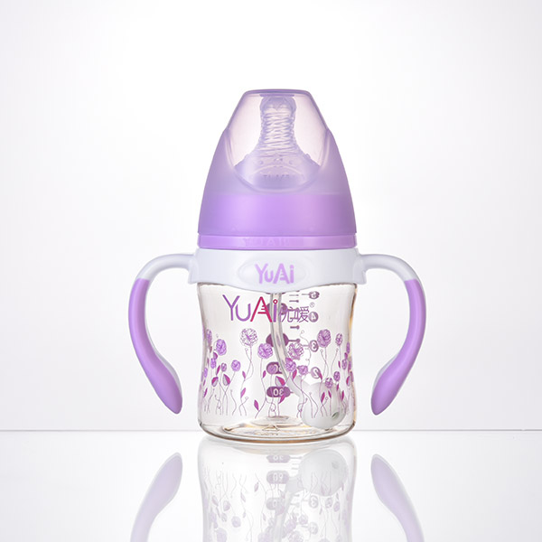 優(yōu)噯5安寬口弧型手柄自動(dòng)吸管PPSU奶瓶(150ml)
