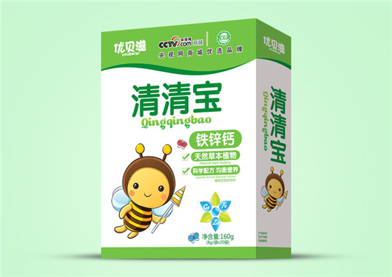 優(yōu)貝滋鈣鐵鋅清清寶盒裝