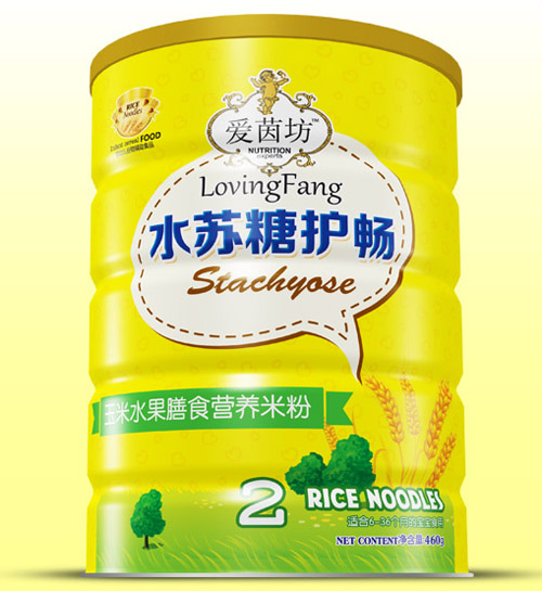 愛茵坊玉米水果膳食水蘇糖護(hù)暢米粉鐵聽2段