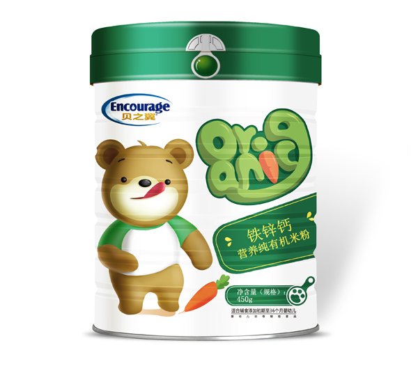 貝之翼鐵鋅鈣純有機(jī)米粉-聽裝