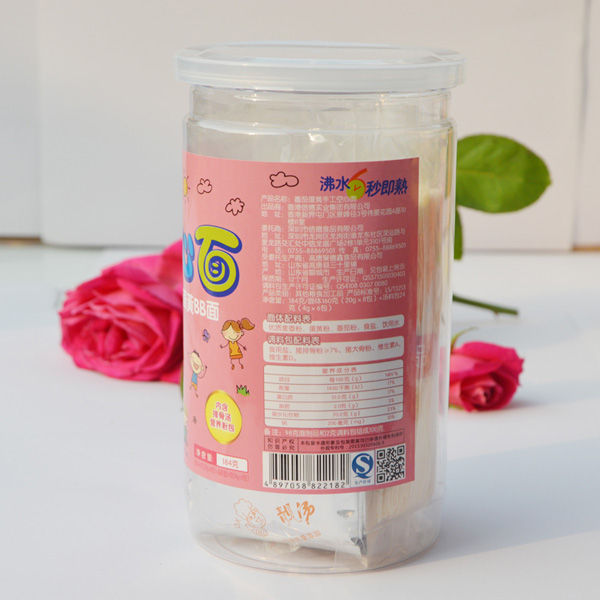 捌月拾伍番茄蛋黃空心面罐裝背面184g