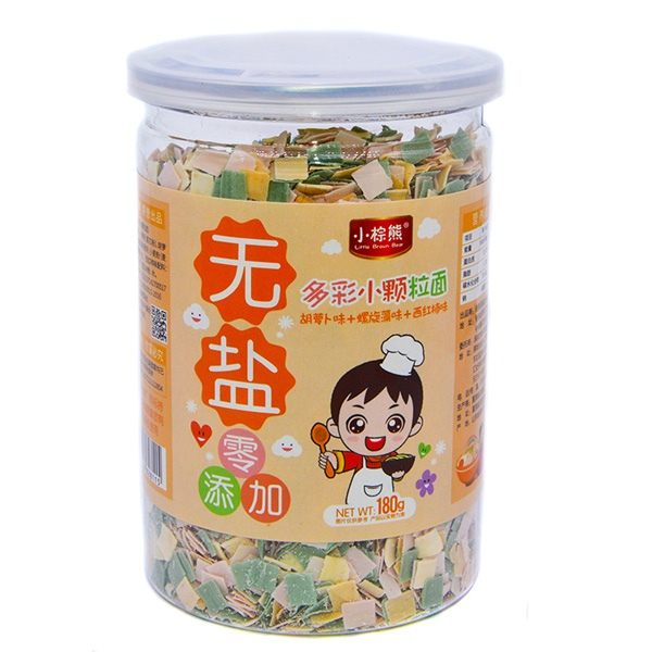 小棕熊無鹽多彩小顆粒面胡蘿卜味+螺旋藻味+西紅柿味
