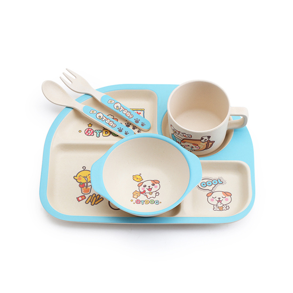 邦貝小象兒童餐盤(pán)方盤(pán)-秋田君藍(lán)色