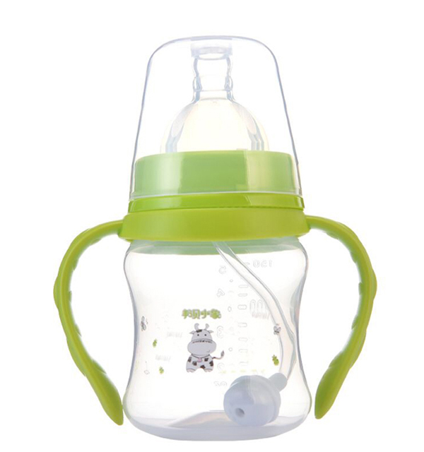 邦貝小象吸管奶瓶綠色