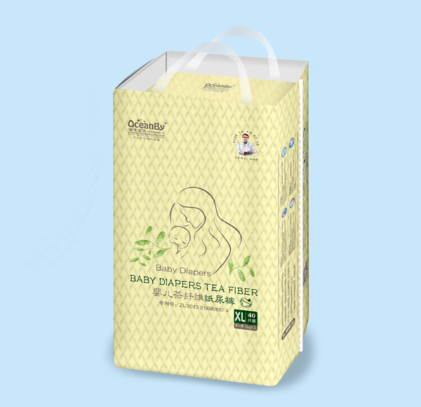 海洋寶貝嬰兒茶纖維紙尿褲XL碼40片-中包