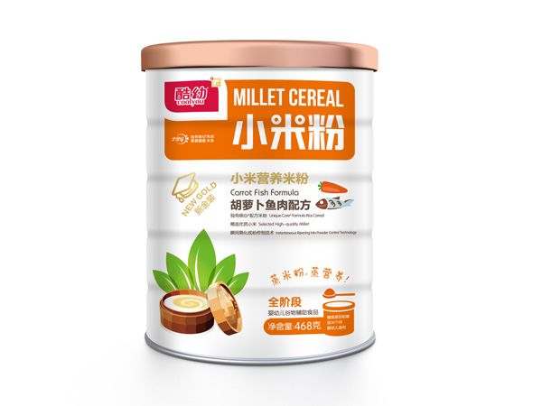 酷幼小米粉-胡蘿卜魚肉配方-鐵罐