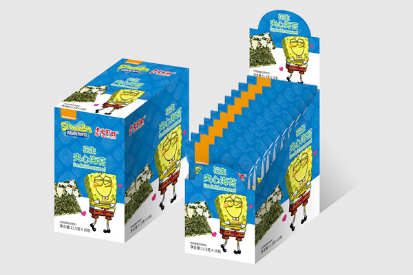 香當(dāng)可口海綿寶寶系列-花生夾心海苔盒裝