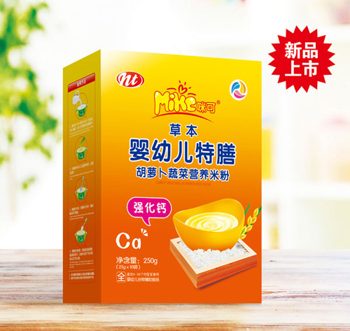 咪可草本胡蘿卜蔬菜營養(yǎng)米粉(強(qiáng)化鈣)盒裝