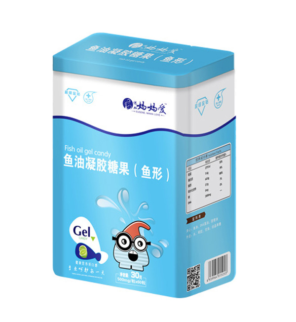媽媽愛(ài)魚(yú)油凝膠糖果(魚(yú)形)鐵盒裝