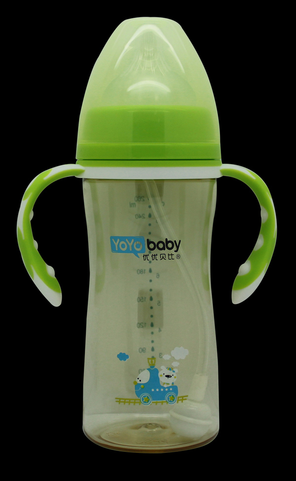 優(yōu)優(yōu)貝比260ml寬口PPSU帶手柄自動吸奶瓶