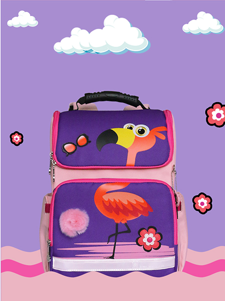 得力熊動(dòng)物之森輕量定型書包粉色