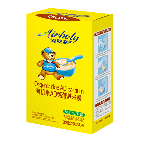 愛堡利有機米AD鈣營養(yǎng)米粉-益生元果蔬