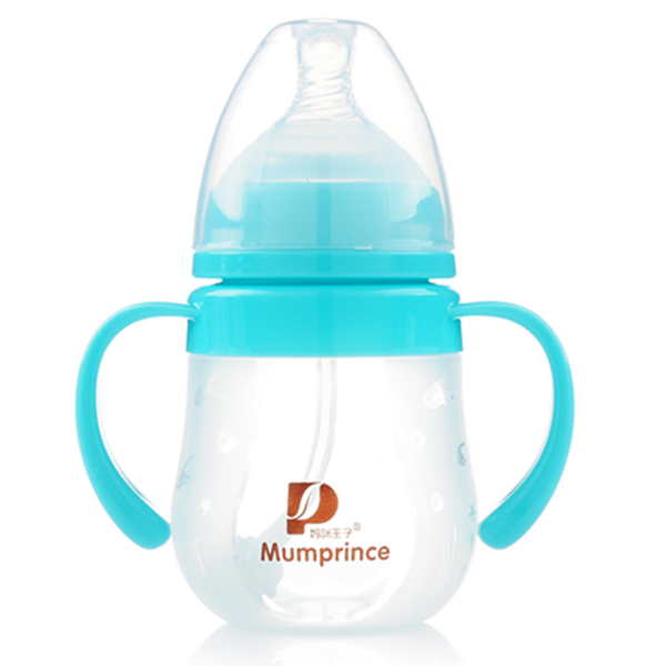 媽咪王子硅膠寬口自動(dòng)吸140ml奶瓶 藍(lán)色