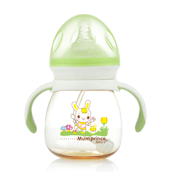 媽咪王子PPSU寬口自動(dòng)吸240ml蘑菇奶瓶 綠色