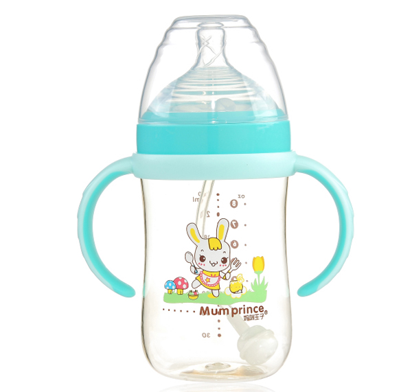 媽咪王子中口徑PPSU自動(dòng)吸240ml奶瓶 綠色
