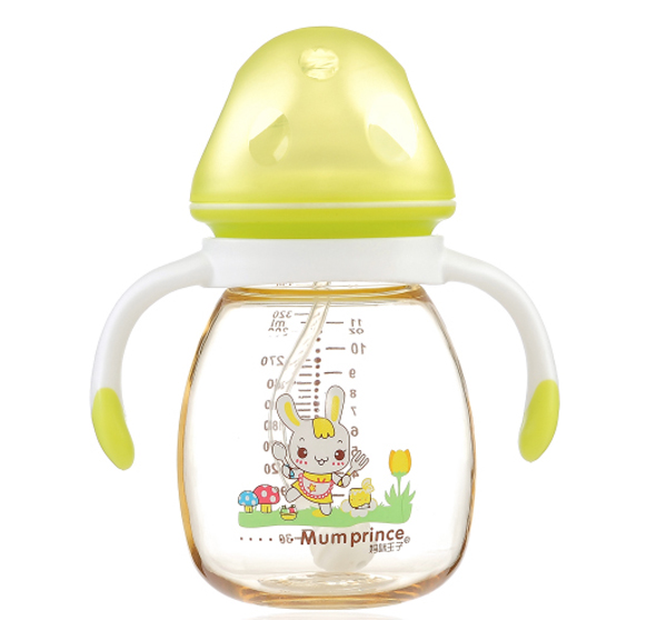 媽咪王子PPSU寬口自動(dòng)吸320ml蘑菇奶瓶 綠色