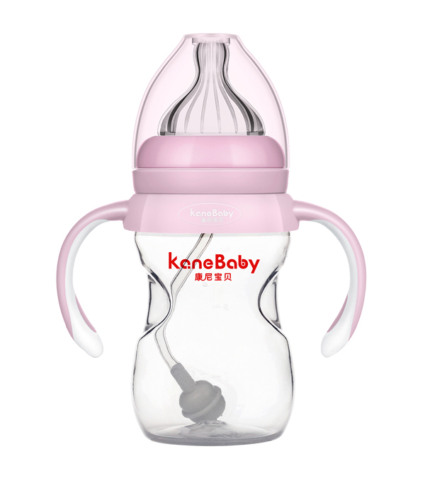康尼寶貝寬口收腰形雙色手柄帶吸管PP奶瓶180ml.jpg