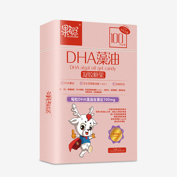 果聰DHA藻油凝膠糖果鐵盒