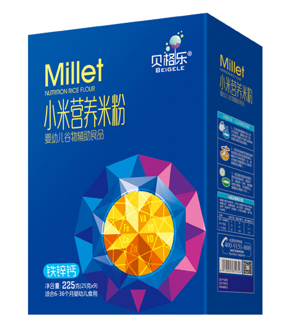 貝格樂(lè)小米營(yíng)養(yǎng)米粉-鐵鋅鈣 盒裝