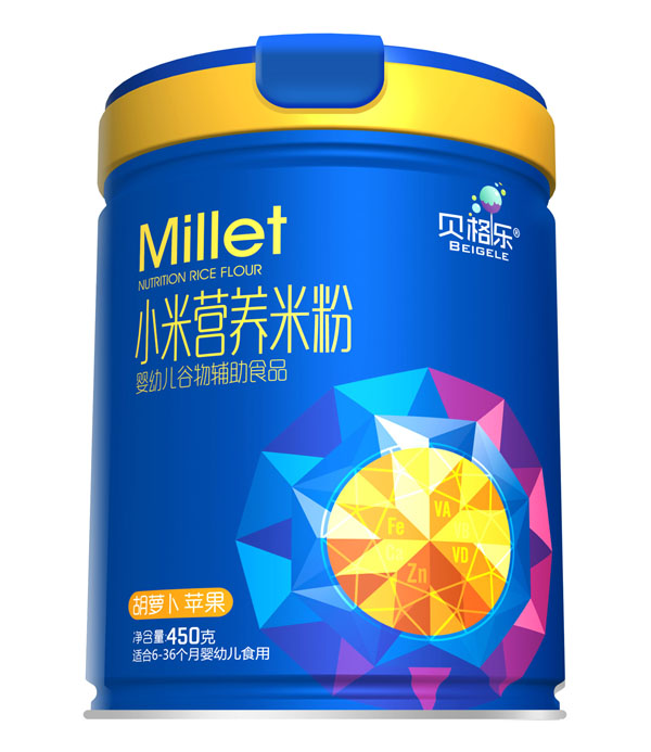 貝格樂(lè)小米營(yíng)養(yǎng)米粉-胡蘿卜蘋果 聽(tīng)裝