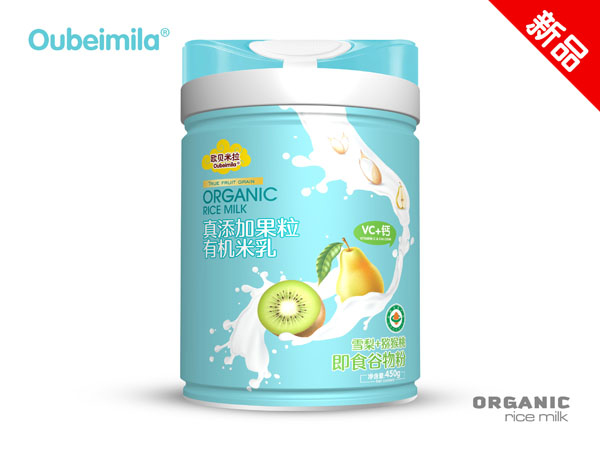 歐貝米拉真添加果粒有機(jī)米乳 雪梨+獼猴桃 聽裝