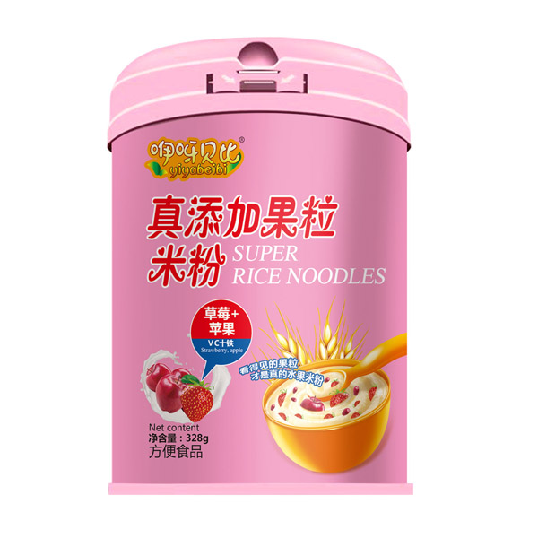 咿呀貝比真添加果粒米粉 草莓+蘋(píng)果 聽(tīng)裝