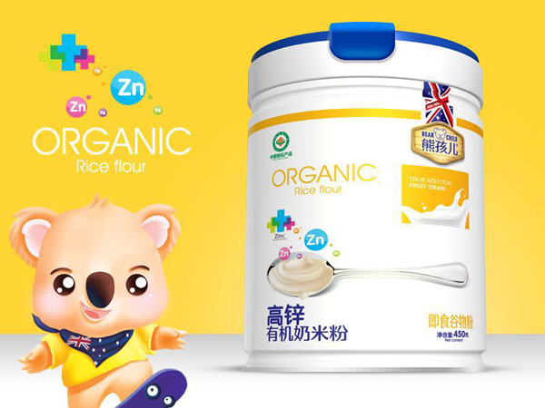 熊孩兒高鋅有機(jī)奶米粉 聽裝