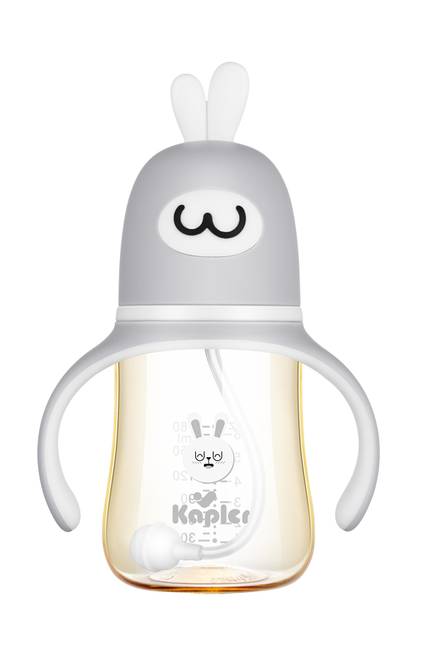 康喂兒趣萌兔PPSU 寬口奶瓶180ML 灰色