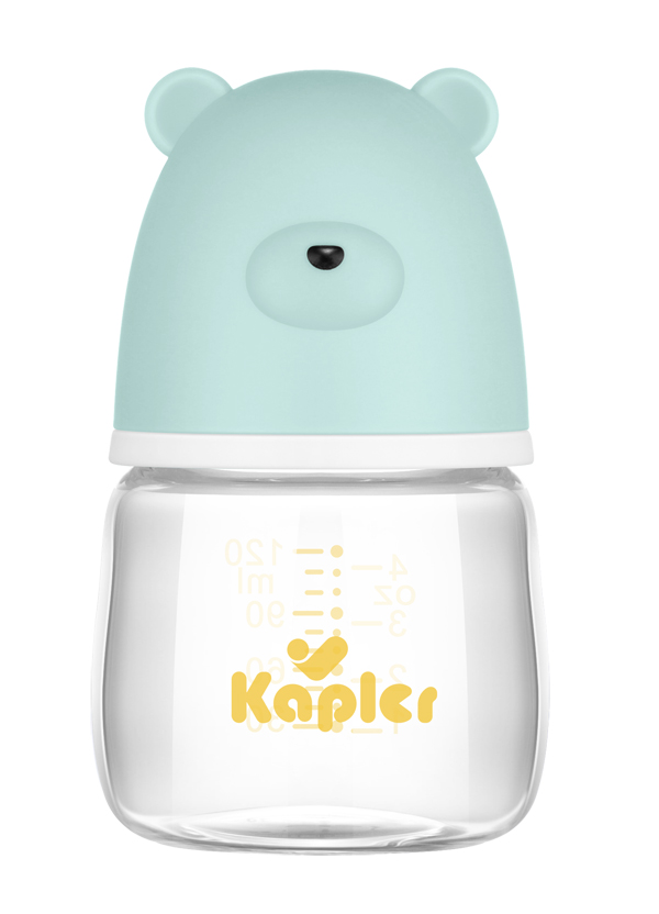 康喂兒呆呆熊玻璃120ml藍色