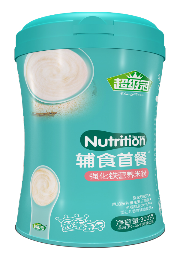 超級(jí)冠新款輔食首餐強(qiáng)化鐵營(yíng)養(yǎng)米粉