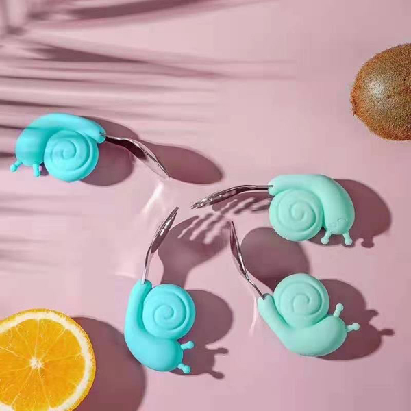 盟寶蝸牛型兒童不銹鋼訓練叉勺3