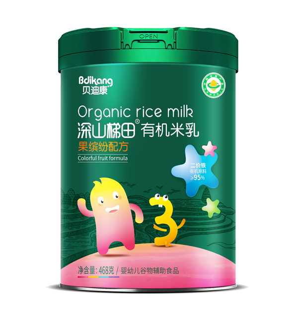 貝迪康深山梯田有機米乳 果繽紛配方 聽裝