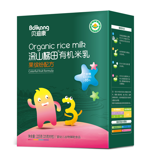 貝迪康深山梯田有機米乳 果繽紛配方 盒裝