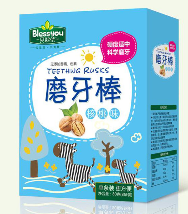 貝熙優(yōu)核桃味磨牙棒 盒裝