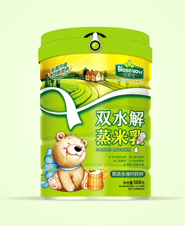 貝熙優(yōu)雙水解蒸米乳聽(tīng)裝508克(果蔬多維鈣鐵鋅)