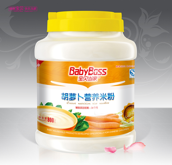 寶貝當家胡蘿卜營養(yǎng)米粉 800g桶裝