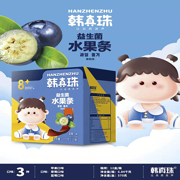 韓真珠益生菌水果條570g草莓味蘋(píng)果味藍(lán)莓味兒童水果糕果丹皮零食1.jpg
