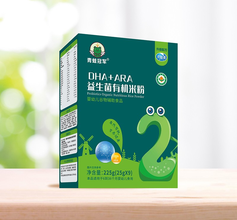 青蛙冠軍DHA+ARA益生菌有機(jī)米粉盒裝