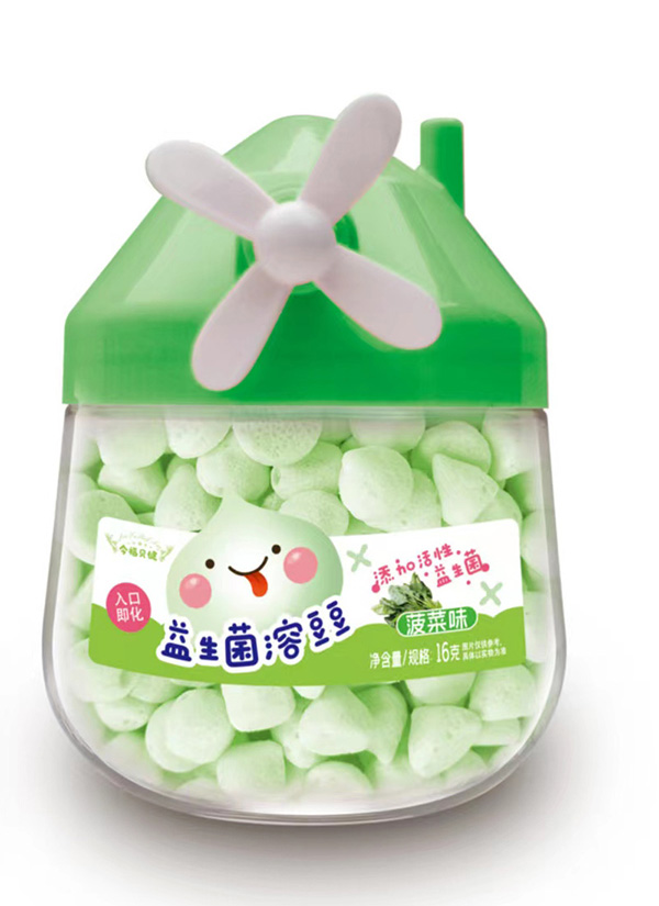 今福貝健風(fēng)車(chē)型益生菌溶豆豆-菠菜味